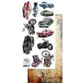 Лист с элементами для вырезания Alchemy of Art AA-CARS-02 15х30см