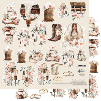 Лист с элементами для вырезания Alchemy of Art ROMANTIC BOHO AA-RB-11 30х30см