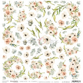 Лист с элементами для вырезания Craft O'Clock FLOWERS 6 30х30см