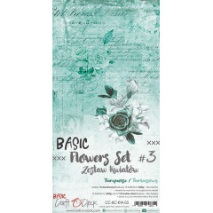 Набор листов для вырезания Craft O'Clock BASIC FLOWERS SET 03 TURQUOISE 15х30см (6 листов)