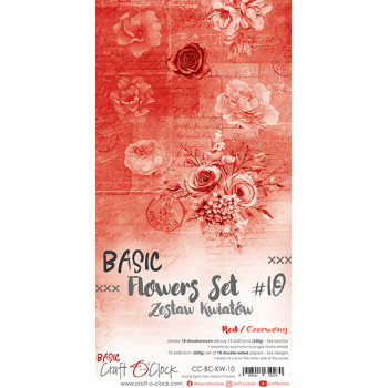 Набор листов для вырезания Craft O'Clock BASIC FLOWERS SET 10 RED 15х30см (6 листов)