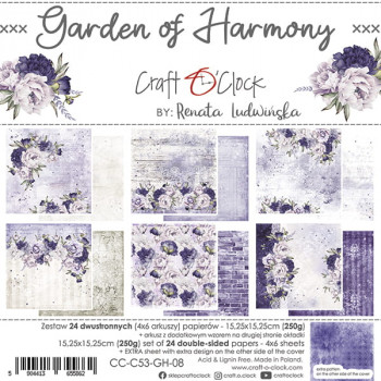 Набор бумаги для скрапбукинга Craft O'Clock GARDEN OF HARMONY 15х15см (12 листов)