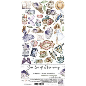 Набор бумаги для скрапбукинга Craft O'Clock GARDEN OF HARMONY Extras Set - Harmony 15х30см (6 листов)