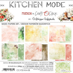 Набор бумаги для скрапбукинга Craft O'Clock KITCHEN MODE Basic Papers Set 20х20см (12 листов)