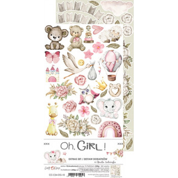 Набор бумаги для скрапбукинга Craft O'Clock OH, GIRL Extras Set 15х30см (18 листов)