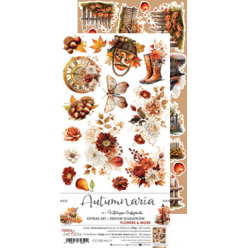 Набор бумаги для скрапбукинга Craft O'Clock AUTUMNARIA Extras Set FLOWERS AND MORE 15х30см (9 листов)