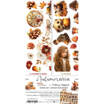 Набор бумаги для скрапбукинга Craft O'Clock AUTUMNARIA Extras Set MIX 15х30см (18 листов)
