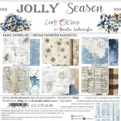 Набор бумаги для скрапбукинга Craft O'Clock JOLLY SEASON Basic Papers Set 20х20см (12 листов)