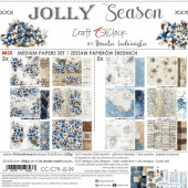 Набор бумаги для скрапбукинга Craft O'Clock JOLLY SEASON Medium Papers Set MIX 20х20см (24 листа)