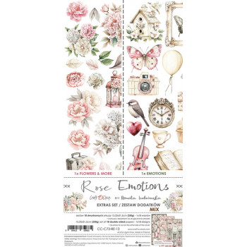 Набор бумаги для скрапбукинга Craft O'Clock ROSE EMOTIONS Extras Set MIX 15х30см (18 листов)