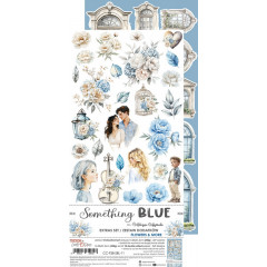 Набор бумаги для скрапбукинга Craft O'Clock SOMETHING BLUE Extras Set FLOWERS AND MORE 15х30см (9 листов)