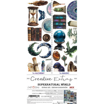 Набор бумаги для скрапбукинга Craft O'Clock SUPERNATURAL WORLD Creative Extras Set MIX 15х30см (18 листов)