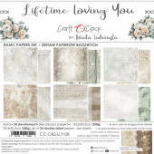 Набор бумаги для скрапбукинга Craft O'Clock LIFETIME LOVING YOU Basic Papers Set 20х20см (12 листов)