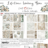 Набор бумаги для скрапбукинга Craft O'Clock LIFETIME LOVING YOU Medium Papers Set MIX 20х20см (24 листа)
