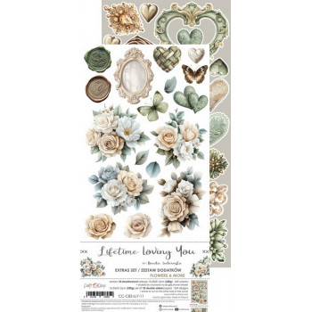 Набор бумаги для скрапбукинга Craft O'Clock LIFETIME LOVING YOU Extras Set FLOWERS AND MORE 15х30см (9 листов)
