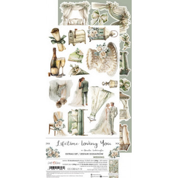 Набор бумаги для скрапбукинга Craft O'Clock LIFETIME LOVING YOU Extras Set WEDDING 15х30см (9 листов)