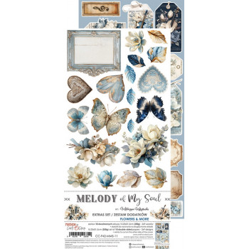 Набор бумаги для скрапбукинга Craft O'Clock MELODY OF MY SOUL Extras Set FLOWERS AND MORE 15х30см (9 листов)