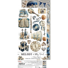 Набор бумаги для скрапбукинга Craft O'Clock MELODY OF MY SOUL Extras Set MELODY 15х30см (9 листов)