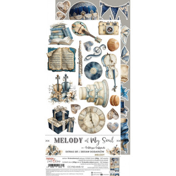 Набор бумаги для скрапбукинга Craft O'Clock MELODY OF MY SOUL Extras Set MELODY 15х30см (9 листов)