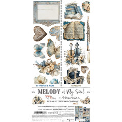 Набор бумаги для скрапбукинга Craft O'Clock MELODY OF MY SOUL Extras Set MIX 15х30см (18 листов)