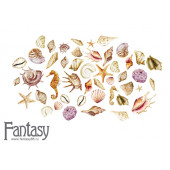 Набор тканевых высечек на картоне Fantasy ТЕПЛОЕ МОРЕ - 5 46шт