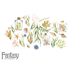 Набор тканевых высечек на картоне Fantasy ТЕПЛОЕ МОРЕ - 10 29шт