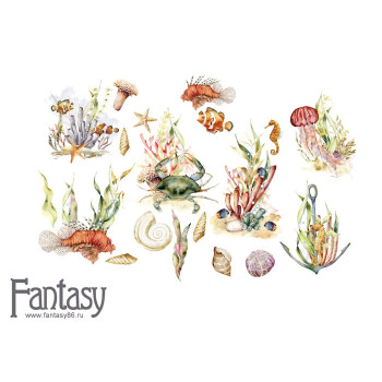 Набор высечек на картоне Fantasy ТЕПЛОЕ МОРЕ - 53 19шт