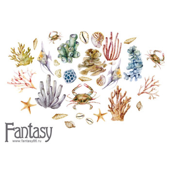 Набор высечек на картоне Fantasy ТЕПЛОЕ МОРЕ - 57 31шт