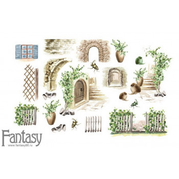 Набор тканевых высечек на картоне Fantasy ДВЕРЬ В ЛЕТО - 2 20шт