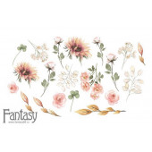 Набор тканевых высечек на пивном картоне Fantasy ВИНТАЖНЫЙ ЦВЕТЫ - 21 20шт
