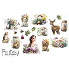 Набор тканевых высечек на пивном картоне Fantasy ЛЕТО ПИКНИК - 26 17шт