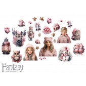 Набор тканевых высечек на картоне Fantasy ЗИМА - 16