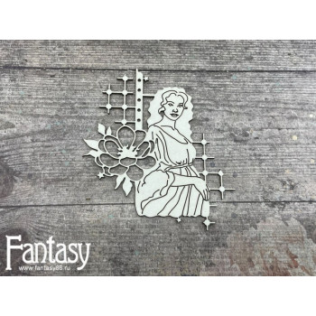 Чипборд Fantasy МАМИНО СЧАСТЬЕ (БУДУЩАЯ МАМА С ЦВЕТОЧКОМ) 9,5х8,5см