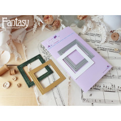 Нож для вырубки Fantasy Dies КВАДРАТНАЯ РАМКА С ТИСНЕНИЕМ 1498 размер 6см