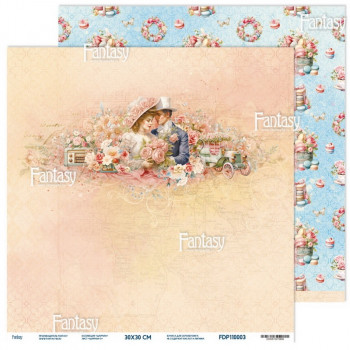 Лист бумаги для скрапбукинга Fantasy ШАРМАН - 3 230г/м2 30х30см