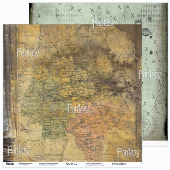 Лист бумаги для скрапбукинга Fantasy ШКОЛЬНЫЕ ИСТОРИИ - 5 230г/м2 30х30см