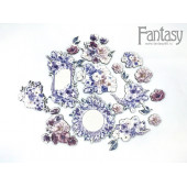 Набор тканевых высечек на картоне Fantasy СИРЕНЕВЫЙ ТУМАН - 4 18шт