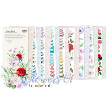 Набор листов для вырезания LemonCraft FLOWERS 01 15х30см (24 листа)