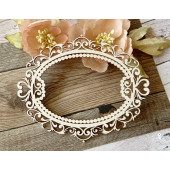 Чипборд LeoMammy РАМОЧКА ВИНТАЖНАЯ С ЖЕМЧУЖИНКАМИ (8х10 см)