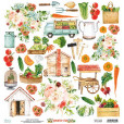 Лист с элементами для вырезания Mintay Papers COUNTRY FAIR 30х30см