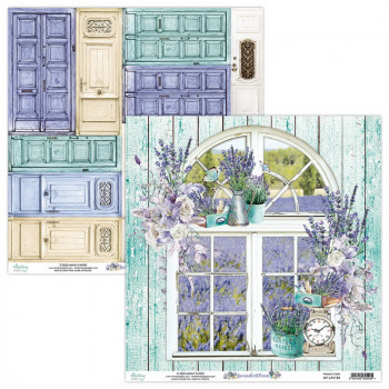 Лист бумаги для скрапбукинга Mintay Papers ЛИСТ 4 коллекция Lavender Farm 30х30см