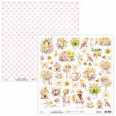 Лист с элементами для вырезания Mintay Papers BLOSSOM SERENITY 30х30см
