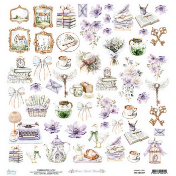 Лист с элементами для вырезания Mintay Papers HOME, SWEET HOME (обложка) 30х30см