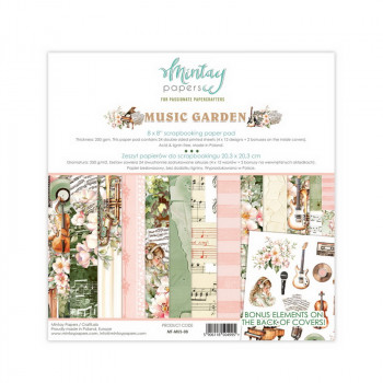 Набор бумаги для скрапбукинга Mintay Papers MUSIC GARDEN 20х20см (24 листа)