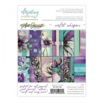 Набор бумаги для скрапбукинга Mintay Papers ART JOURNAL VIOLET WHISPERS 15х20см (12 листов)