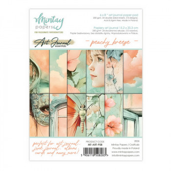 Набор бумаги для скрапбукинга Mintay Papers ART JOURNAL PEACHY BREEZE 15х20см (12 листов)