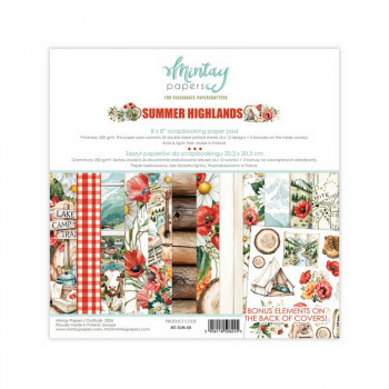 Набор бумаги для скрапбукинга Mintay Papers SUMMER HIGHLANDS 20х20см (12 листов)