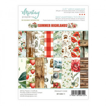 Набор бумаги для скрапбукинга Mintay Papers SUMMER HIGHLANDS ADD-ON 15х20см (24 листа)