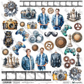 Лист с элементами для вырезания ScrapAndMe 4 HIM Elements 7 30х30см