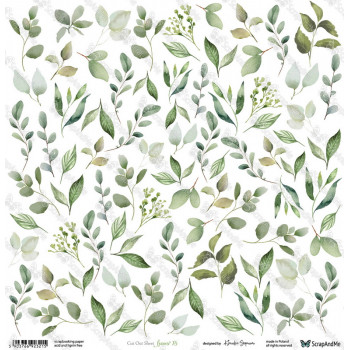 Лист с элементами для вырезания ScrapAndMe SUNDAY MORNING Leaves 15 30х30см